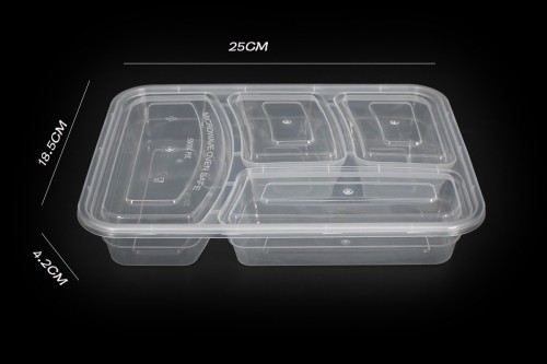 High-quality PP four-grid square food box