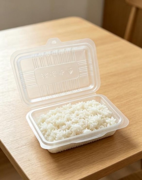 PP thermoformed container with attached lid